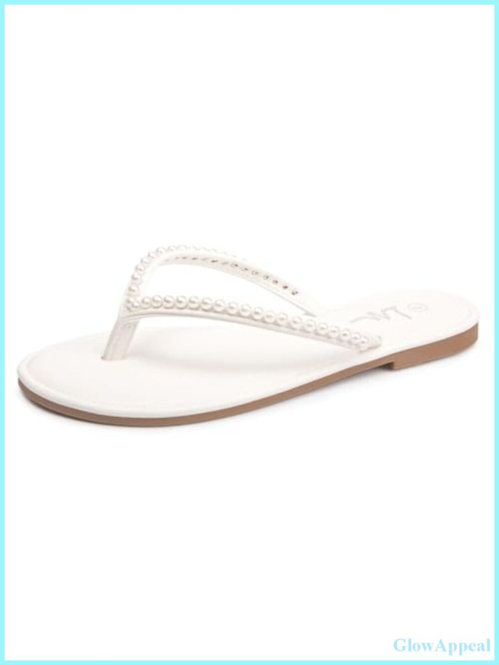 Women's Pearl Strappy Flat Slide Sandals Thong Flip Flop Slip On Open Toe